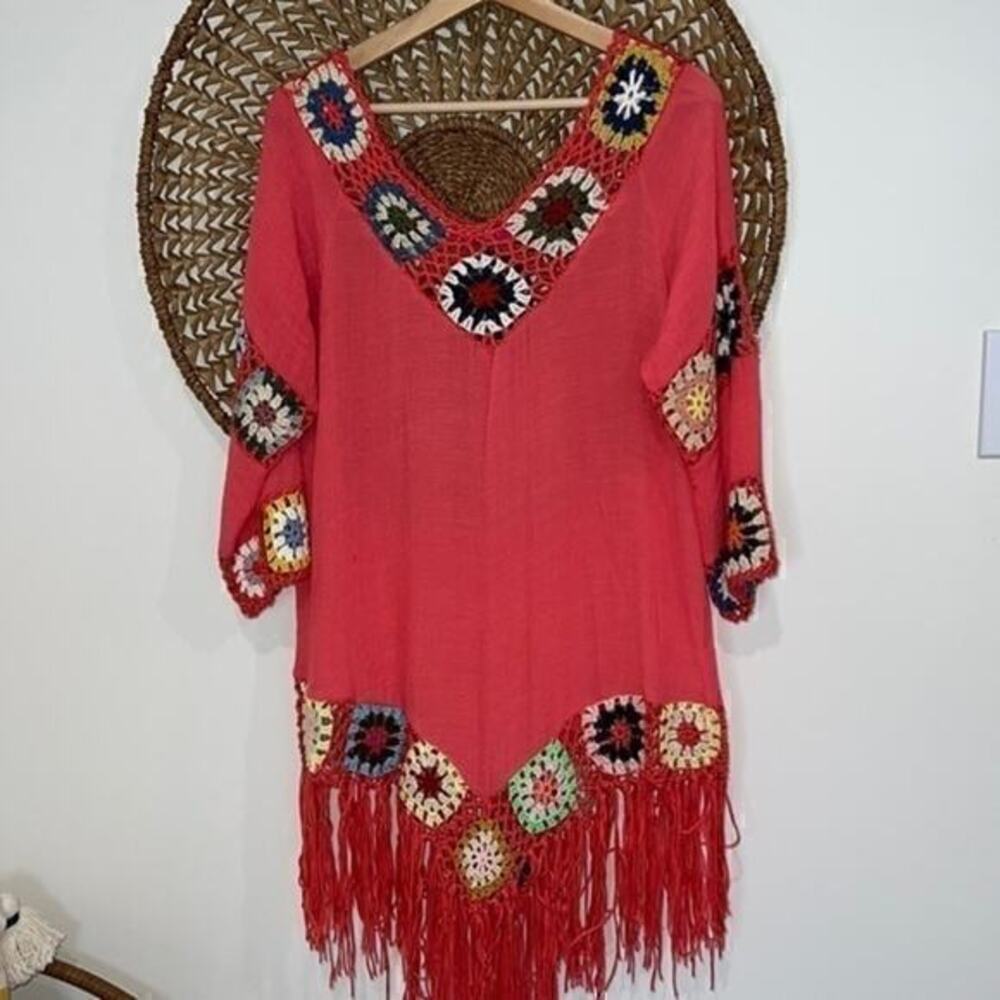 Somya Collection embroidered beach cover up size small
